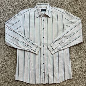 Dolce & Gabbana Tailored Fit Made In Italy White Striped Dress Shirt Size 17/43